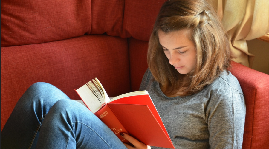 College Girl Reading